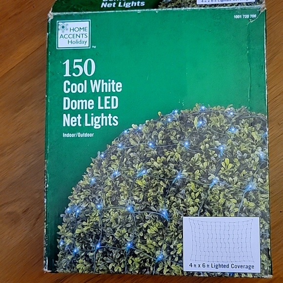 Home Accents 150 cool white dome LED net lights 4' x 6' lighted coverage…New - Picture 1 of 6
